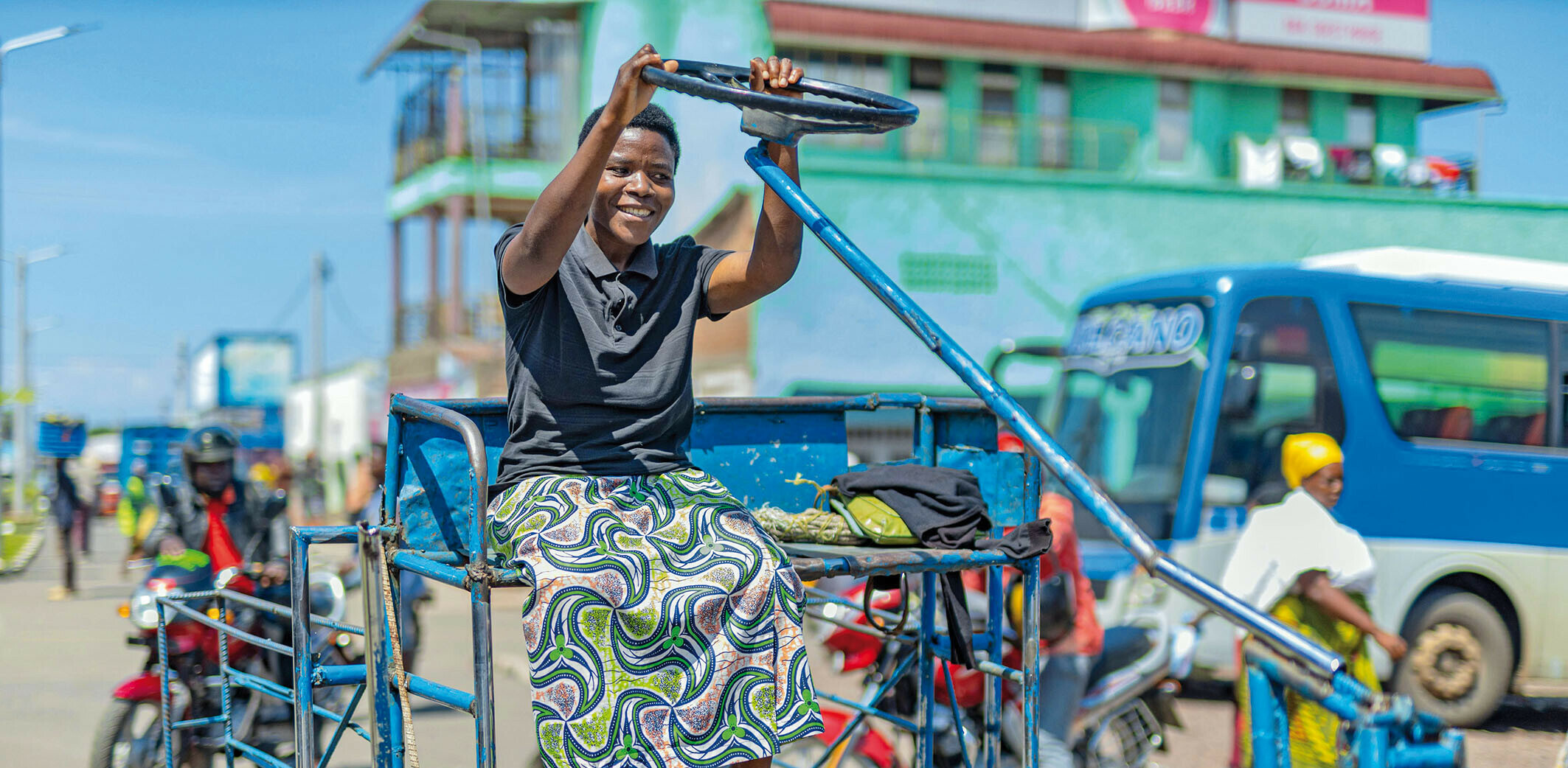 woman driving a bike