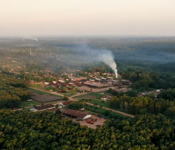 drone view from a village in South Ubangi